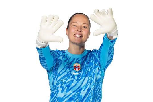 Goalkeeper Aurora Mikalsen of the Norwegian women's