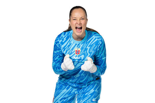Goalkeeper Aurora Mikalsen of the Norwegian women's
