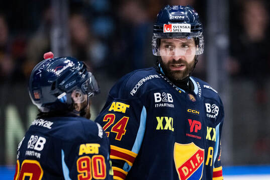 Djurgårdens Kevin Karlsson och Ludvig Rensfeldt
