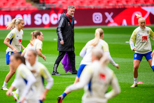 Head coach Peter Gerhardsson of Sweden of the women's