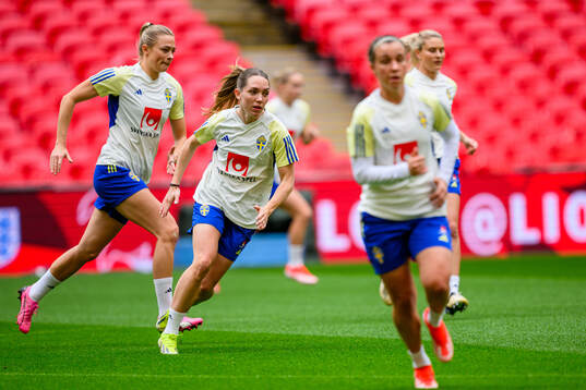 Fridolina Rolfö and Elin Rubensson of Sweden of the