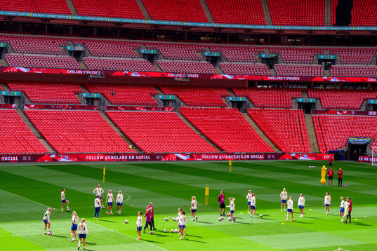 General view of the women's national football team of