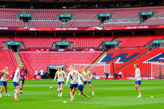General view of the women's national football team of