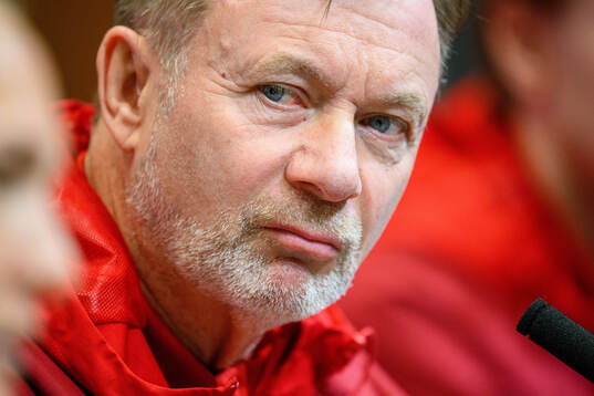 Head coach Peter Gerhardsson of Sweden of the women's
