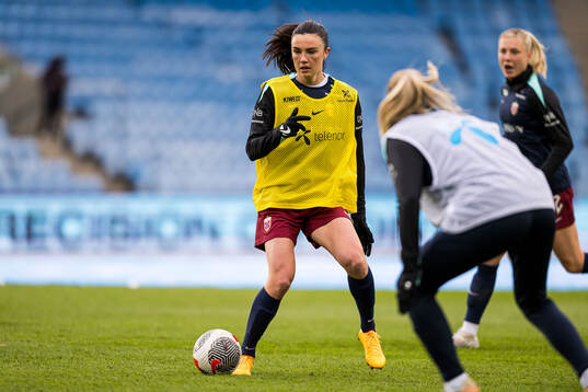 Ingrid Syrstad Engen of Norway warms up