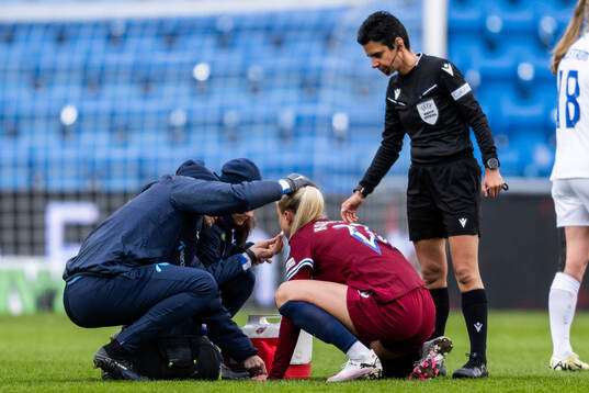 Sophie Roman Haug of Norway receives treatment