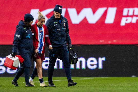 Celin Bizet Ildhusøy of Norway leaves the pitch
