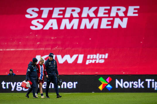 Celin Bizet Ildhusøy of Norway leaves the pitch