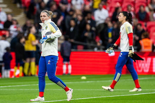 Goalkeeper Jennifer Falk of Sweden