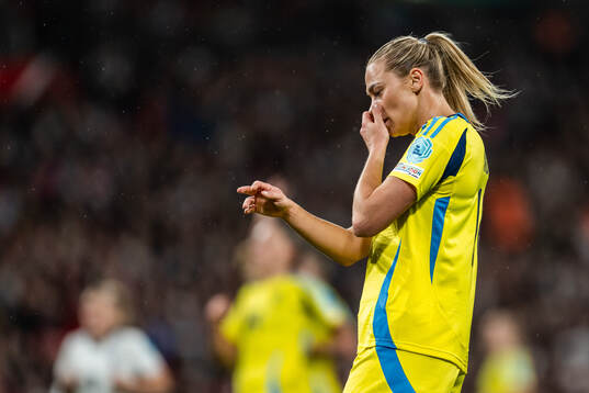 Fridolina Rolfö of Sweden looks dejected