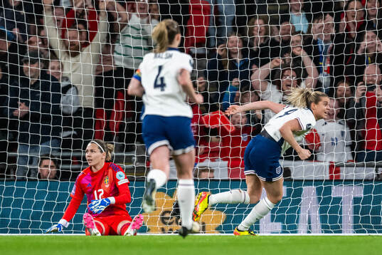 goalkeeper Jennifer Falk of Sweden looks dejected while