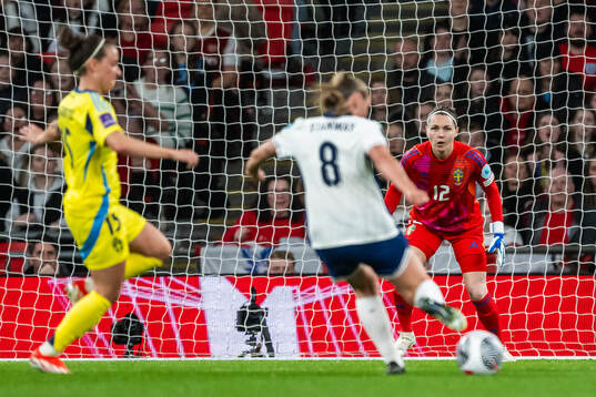 goalkeeper Jennifer Falk of Sweden