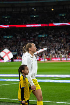 Magdalena Eriksson of Sweden enters the pitch