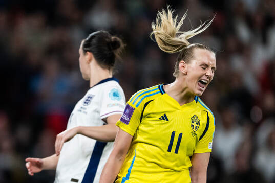 Stina Blackstenius of Sweden looks dejected