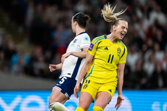 Stina Blackstenius of Sweden looks dejected
