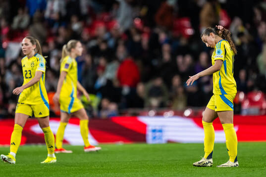 Rusul Rosa Kafaji of Sweden looks dejected