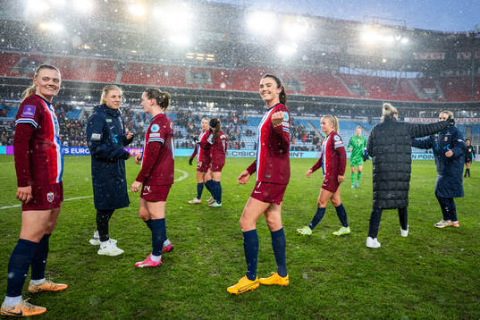 Ingrid Syrstad Engen of Norway celebrates