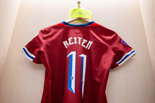 The kit of Guro Reiten of Norway in the dressing room