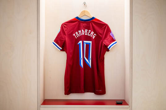 The kit of Cathinka Tandberg of Norway in the dressing room