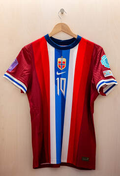 The home kit of Norway in the dressing room