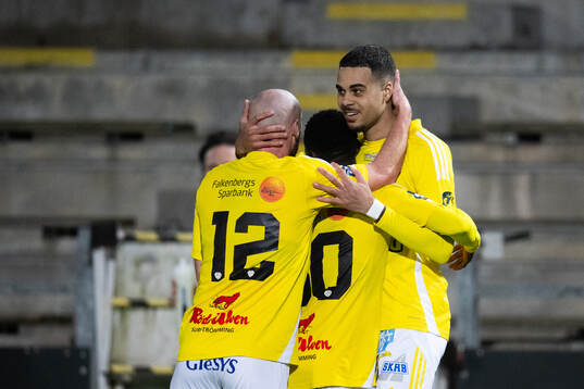 Falkenbergs FFs Isaac Shears, Christoffer Carlsson och