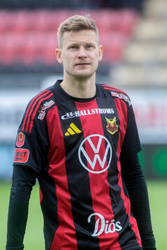 Östersunds Kevin Jablinski innan fotbollsmatchen i