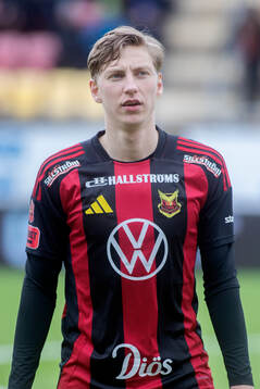 Östersunds Albin Sporrong innan fotbollsmatchen i