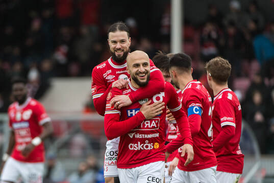 Degerfors spelare jublar