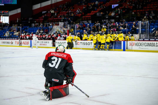 Goaltender Riko Kawaguchi of Japan