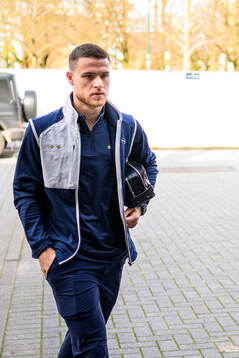 Malmö FFs Gabriel Busanello ankommer till arenan