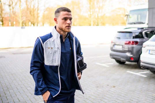 Malmö FFs Gabriel Busanello ankommer till arenan