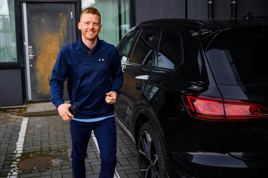 Malmö FFs Anders Christiansen ankommer till arenan