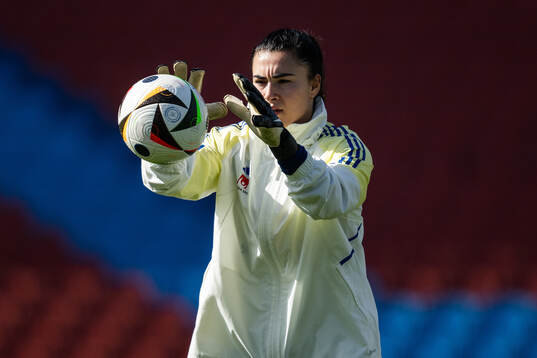 Goalkeeper Zecira Musovic of the Swedish women's national