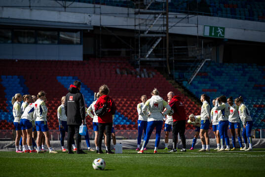 Players and staff of the Swedish women's national football