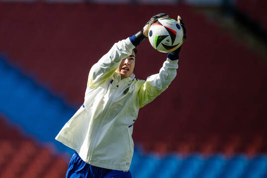 Goalkeeper Zecira Musovic of the Swedish women's national