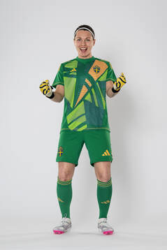 Goalkeeper Jennifer Falk of the Swedish women's national