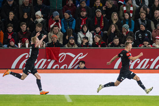 Stian Stray Molde of Fredrikstad celebrates