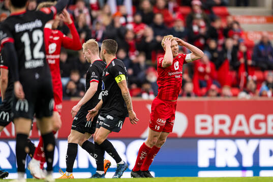 Sivert Heltne Nilsen of Brann reacts