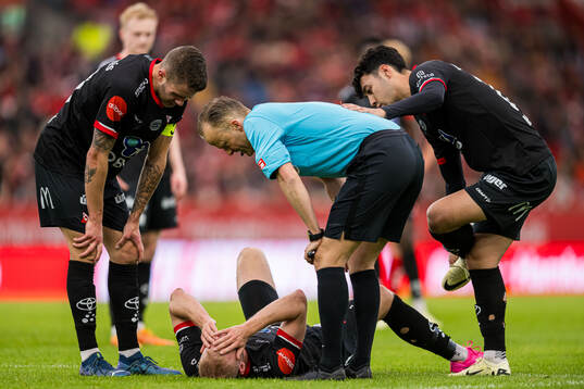 Sondre Sørløkk of Fredrikstad in pain