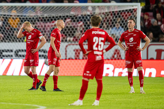Sivert Heltne Nilsen and Joachim Soltvedt of Brann looks