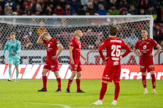 Sivert Heltne Nilsen and Joachim Soltvedt of Brann looks