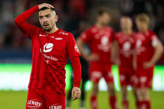 Niklas Castro of Brann looks dejected