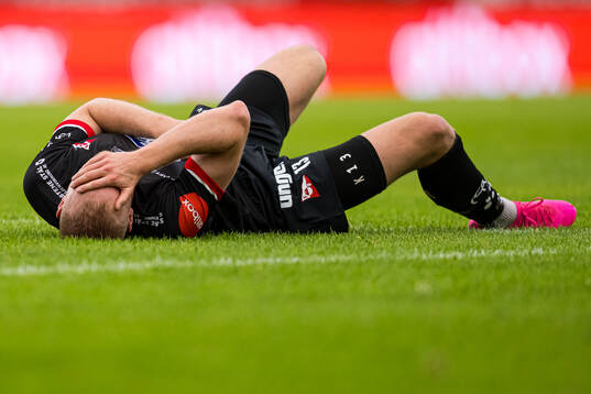 Sondre Sørløkk of Fredrikstad in pain