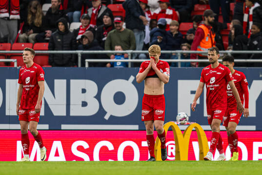Sivert Heltne Nilsen of Brann looks dejected