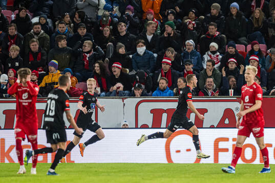Stian Stray Molde of Fredrikstad celebrates