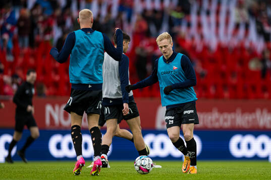 Oscar Aga of Fredrikstad warms up