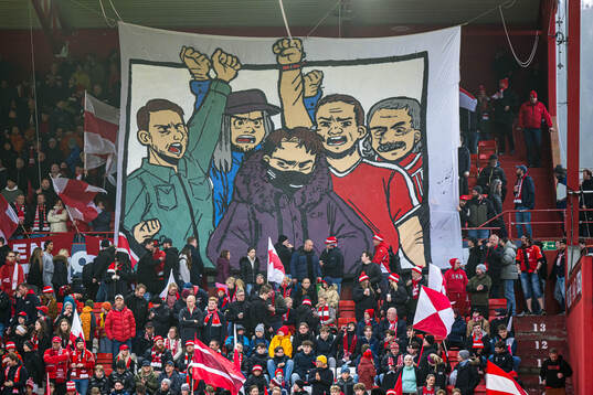 Spectators in the stands