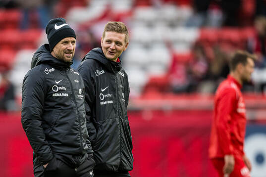 Eirik Horneland, head coach of Brann, and Erik Huseklepp,