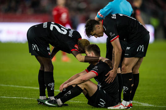 Sondre Sørløkk of Fredrikstad in pain