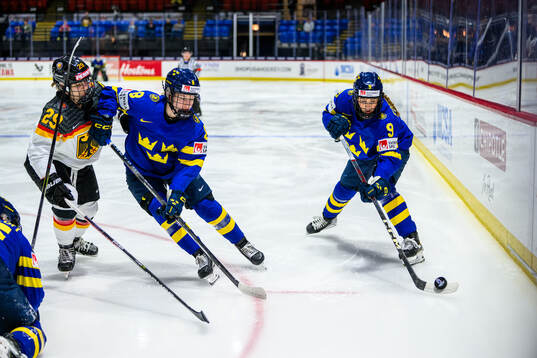 Nina Christof of Germany, and Hilda Svensson and Emma